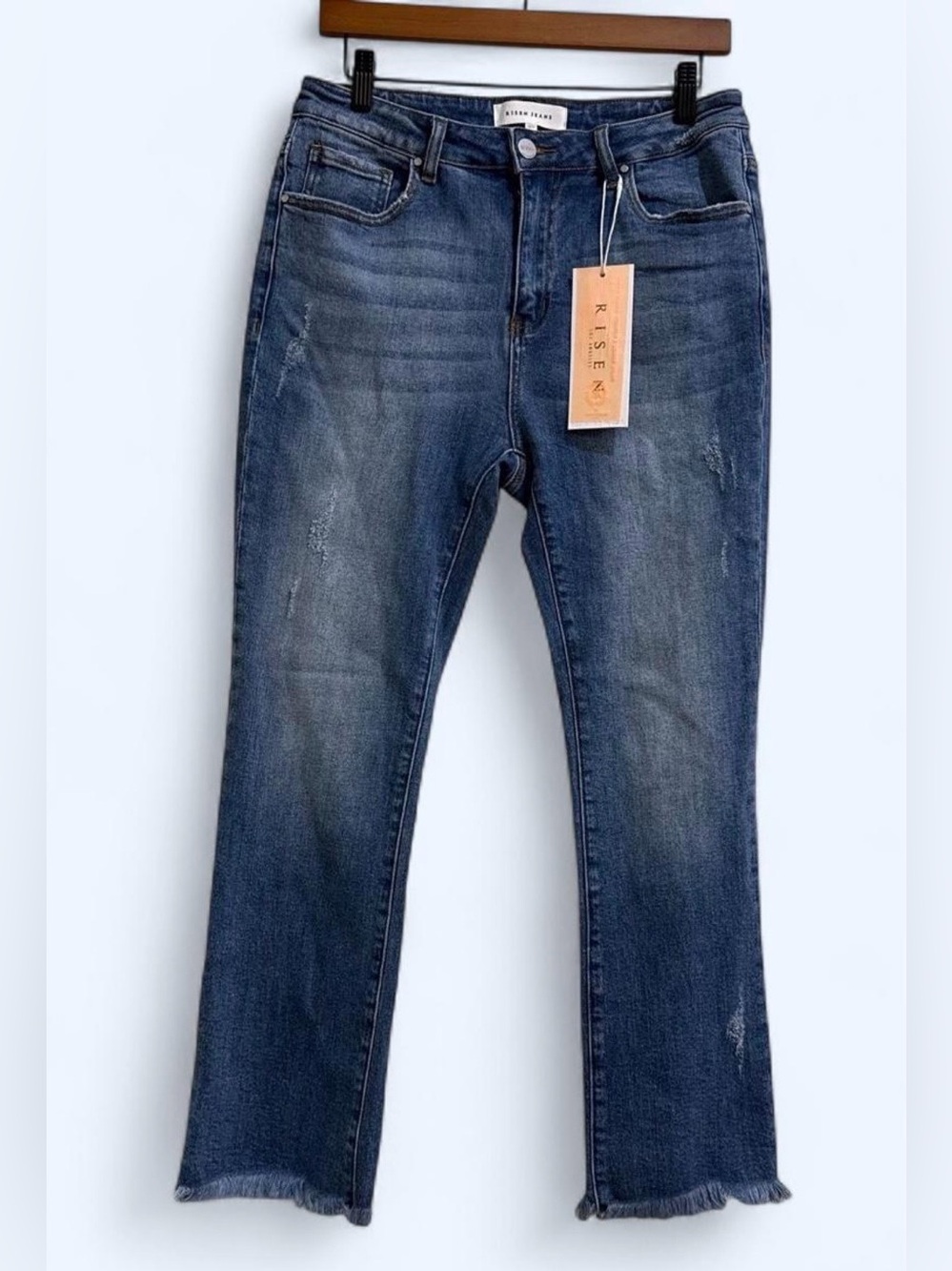 Risen High-Rise Cropped Straight Leg Jeans Size 13/31